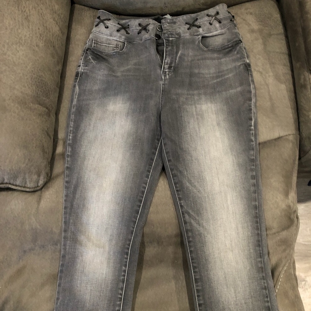 Grey was detailed denim